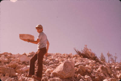 Stanley Rice and a boulder of diatomite